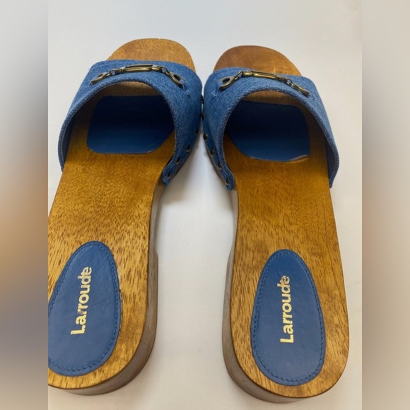 Larroude Zuzi Denim Studded Horebit Women's Slide Sandals - Picture 8 of 8